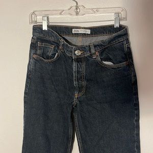 Dark wash Zara denim, low, waisted flare pants